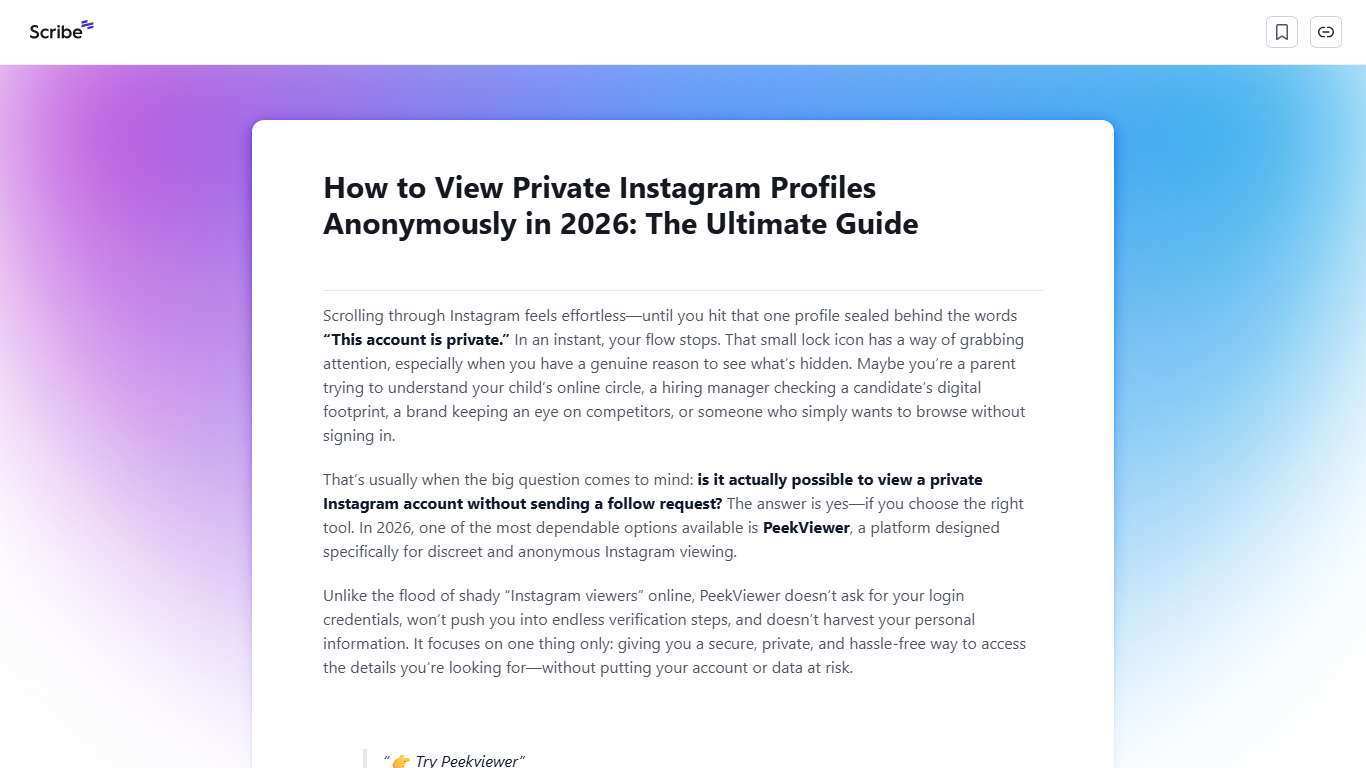 How to View Private Instagram Profiles Anonymously in 2026: The Ultimate Guide | Scribe